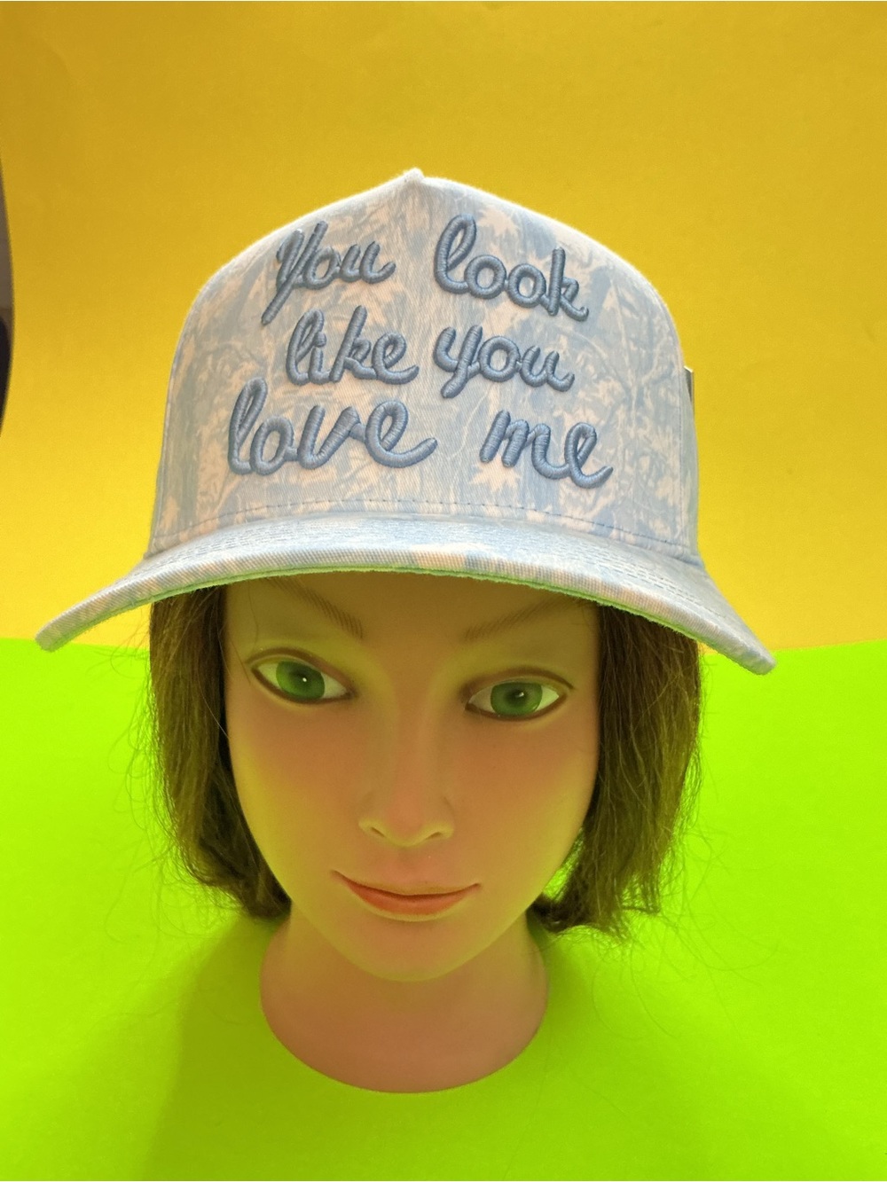 Light Blue Embroidered Baseball Hat - You Look Like You Love Me
